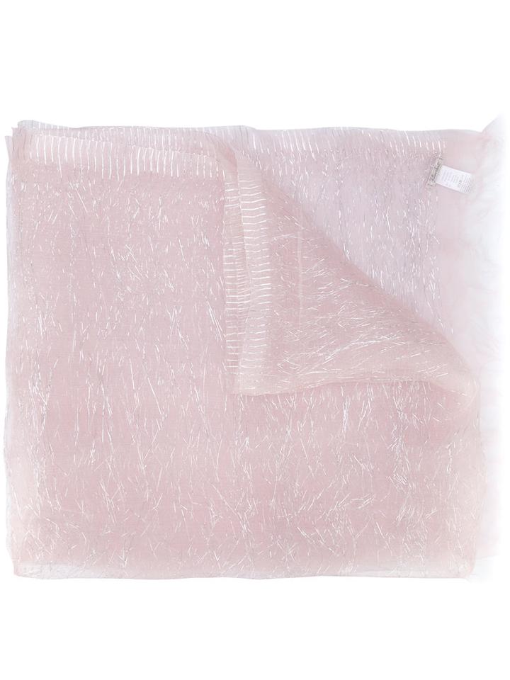 Faliero Sarti - Frayed Scarf - Women - Silk/nylon - One Size, Pink/purple, Silk/nylon