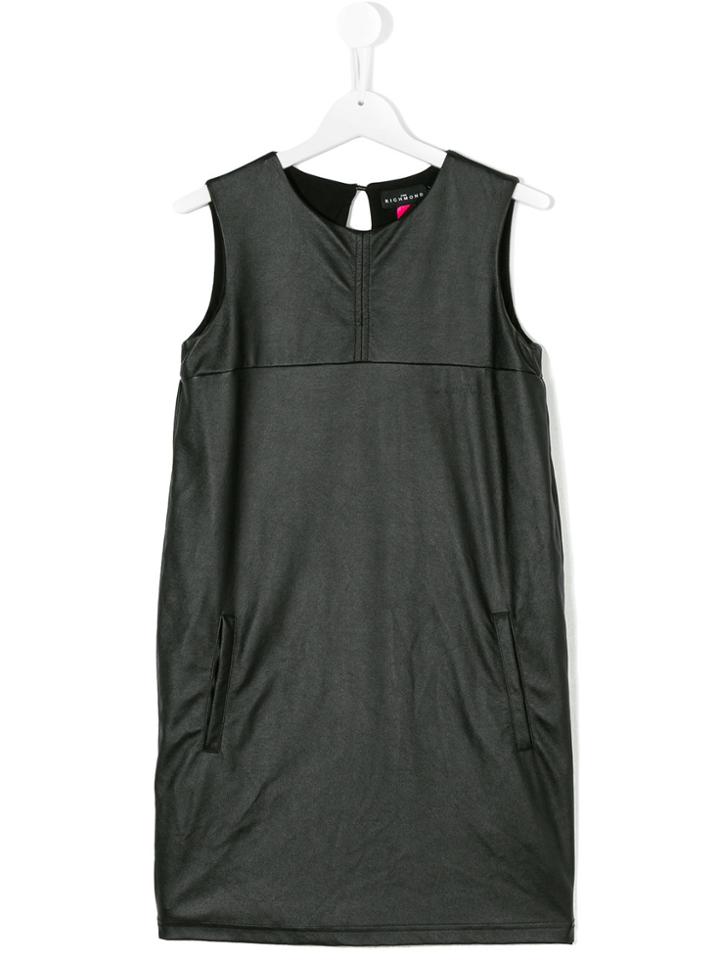 John Richmond Kids Faux Leather Sleeveless Dress - Black