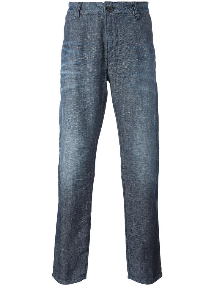 Armani Jeans - Straight Leg Jeans - Men - Cotton/linen/flax - 50, Blue, Cotton/linen/flax