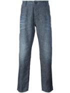 Armani Jeans - Straight Leg Jeans - Men - Cotton/linen/flax - 50, Blue, Cotton/linen/flax