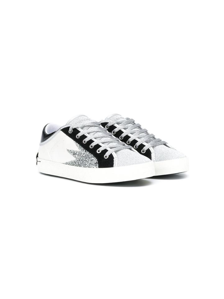 Crime London Kids Teen Embellished Sneakers - White