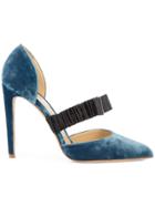 Chloe Gosselin Bow Front Stiletto Pumps - Blue