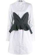 Karl Lagerfeld Corset Layered Shirt Dress - White