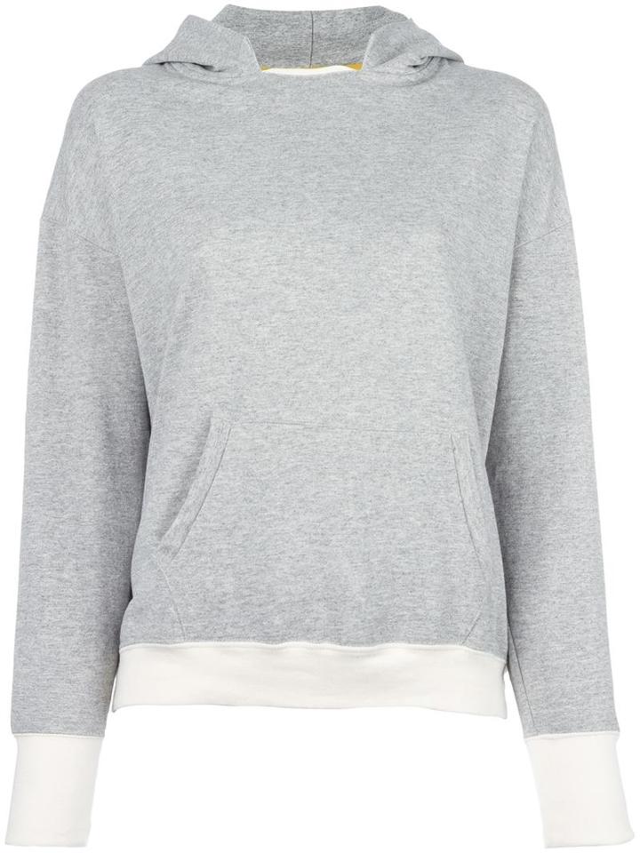 Water Contrasting Cuffs Hoodie, Women's, Size: Large, Grey, Cotton/microfibre