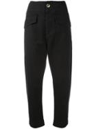 Isabel Marant Étoile High-waist Cropped Trousers, Women's, Size: 38, Black, Cotton