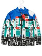 Fendi Kids - House Motif Bomber Jacket - Kids - Polyester/viscose - 8 Yrs, White