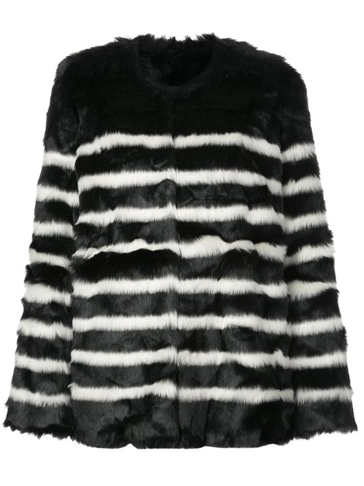 Frame Oversized Faux-fur Jacket - Black