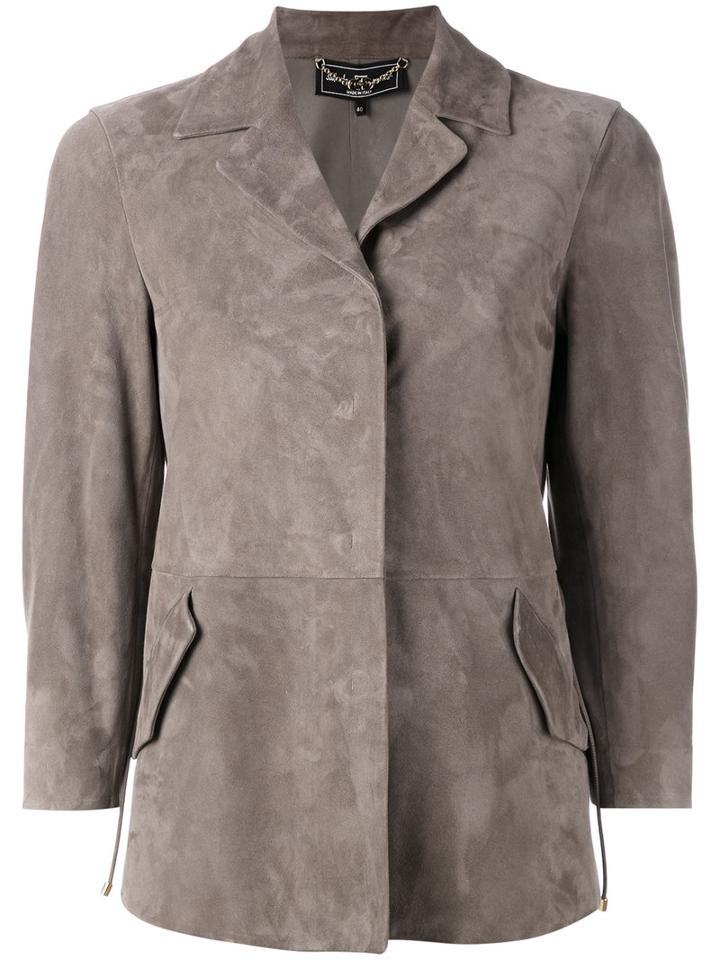 Salvatore Ferragamo - Classic Collared Jacket - Women - Calf Suede - 40, Women's, Brown, Calf Suede