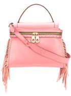 Twin-set Fringed Shoulder Bag - Pink & Purple
