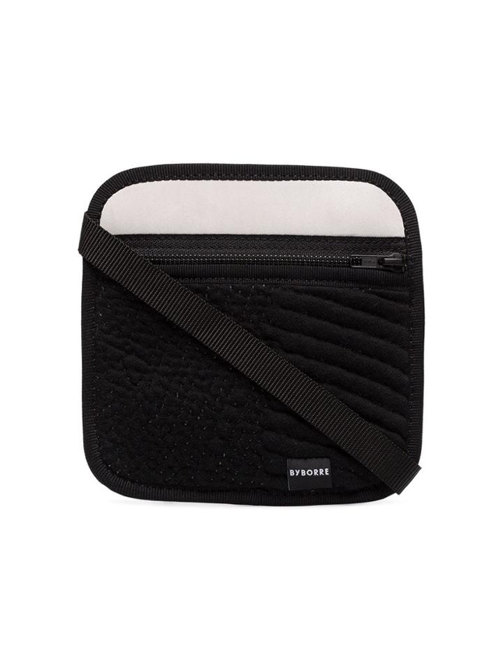Byborre Black And Grey Pouch Leather And Cotton Bag