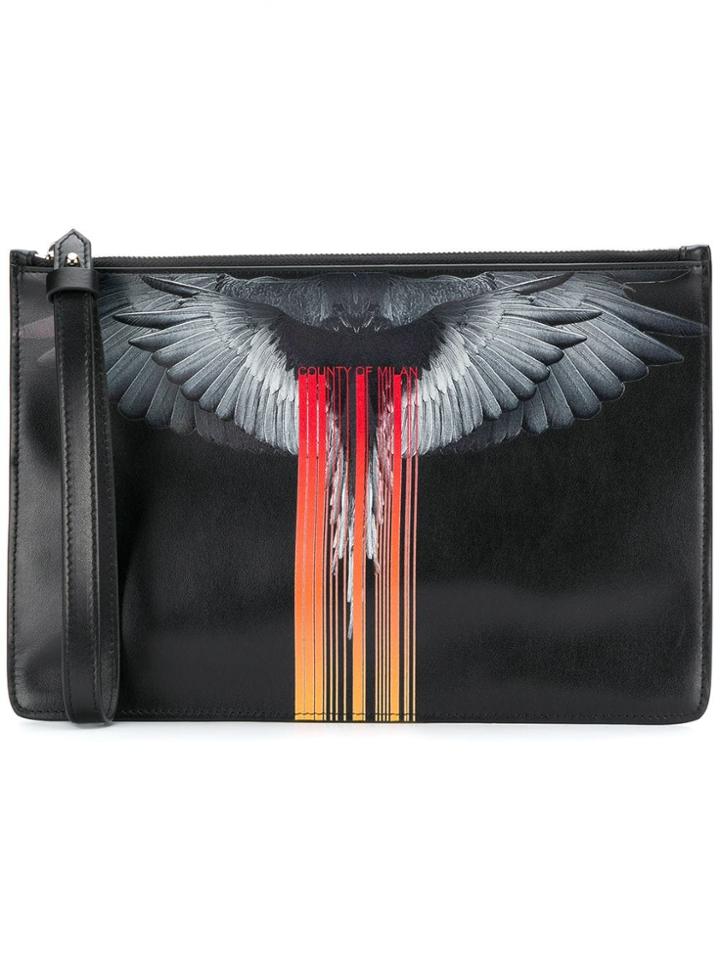 Marcelo Burlon County Of Milan Graphic Clutch Bag - Black
