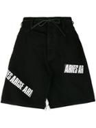 Aries Logo Deconstructed Denim Skirt - Black