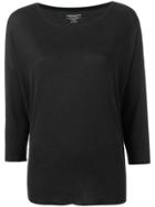 Majestic Filatures Three-quarter Sleeves Knitted Blouse - Black