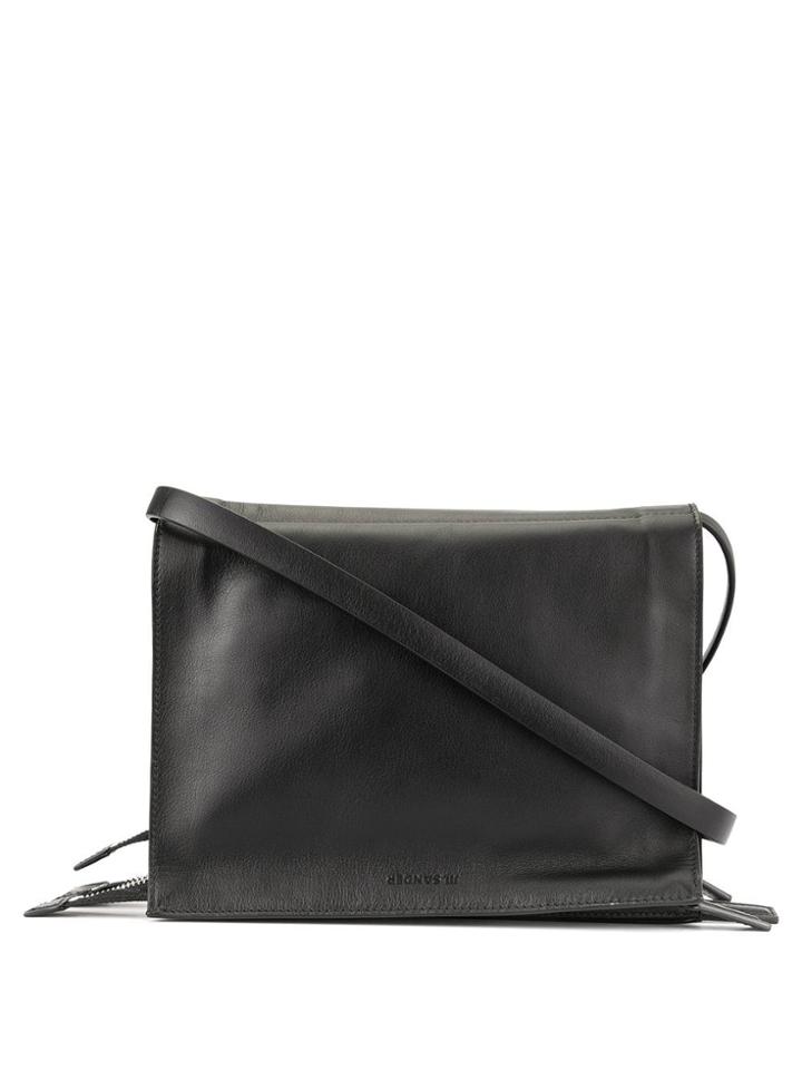 Jil Sander Multiple Zipped Compartments Shoulder Bag - Black