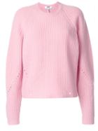 Msgm - Knit Jumper - Women - Spandex/elastane/wool - M, Pink/purple, Spandex/elastane/wool