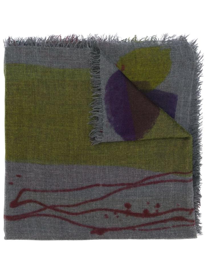 Faliero Sarti Abstract Print Scarf - Grey