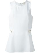 Michael Michael Kors Flared Tank Top, Women's, Size: Xs, White, Polyester/spandex/elastane