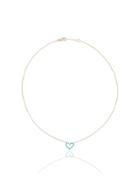 Rosa De La Cruz Chain Heart Pendant Necklace - Blue