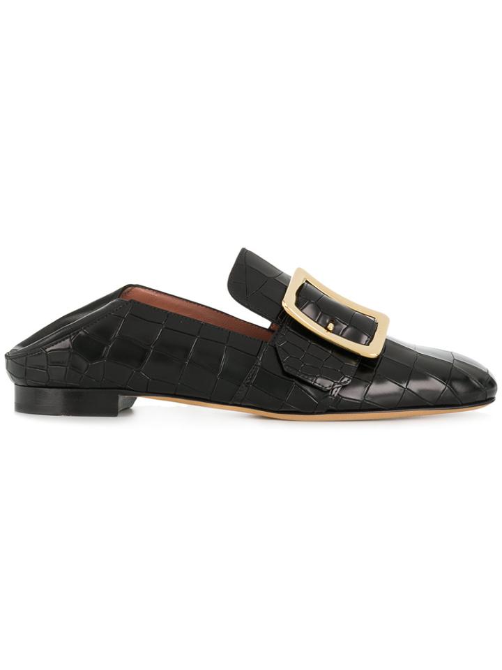 Bally Embossed Janelle Loafers - Black