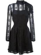 Red Valentino Floral Lace Dress, Women's, Size: Medium, Black, Polyester/spandex/elastane