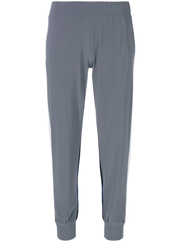 Norma Kamali - Side Stripe Jogging Pants - Women - Polyester/spandex/elastane - M, Grey, Polyester/spandex/elastane