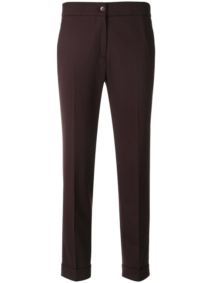 Etro Cropped Pleated Trousers - Pink & Purple