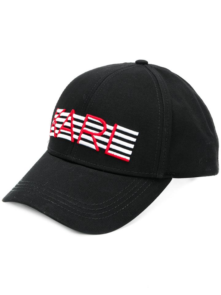 Karl Lagerfeld K Striped Hat - Black