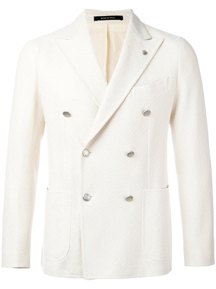 Tagliatore - Double Breasted Blazer - Men - Cotton/cupro - 50, Nude/neutrals, Cotton/cupro