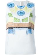 Peter Pilotto Hera Top, Women's, Size: 8, White, Cotton/polyamide/spandex/elastane