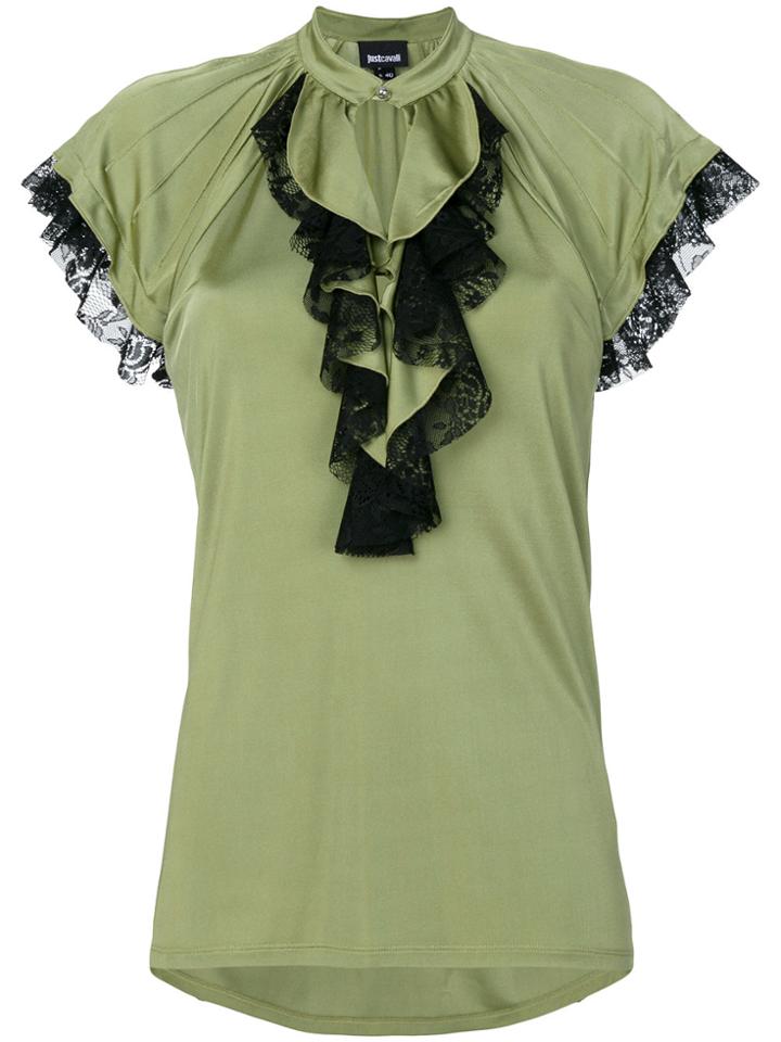 Just Cavalli Frill Detail Blouse - Green