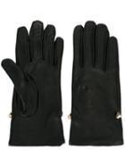 Twin-set Long Sleeved Gloves, Women's, Size: Small, Black, Lamb Skin/wool