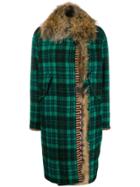 Bazar Deluxe Fur Lined Cocoon Coat - Green