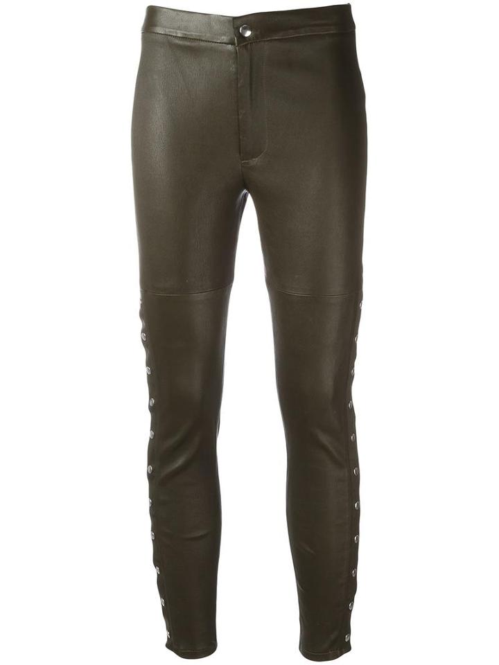 Iro 'sabrina' Trousers, Women's, Size: 36, Green, Lamb Nubuck Leather
