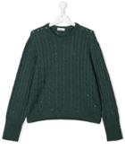 Brunello Cucinelli Kids Cable Knit Jumper - Green