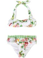 Monnalisa Floral Bikini Set, Toddler Girl's, Size: 2 Yrs, White