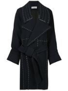 Juan Hernandez Daels Contrast Stitch Coat - Blue