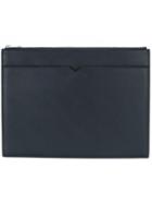 Valextra Double Zip Portfolio - Blue