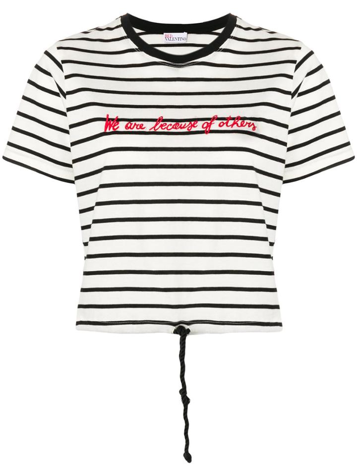 Red Valentino Embroidered Breton Top - Nude & Neutrals