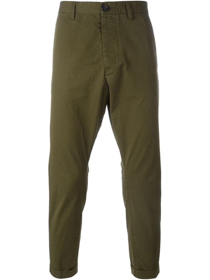 Dsquared2 Cropped Trousers, Men's, Size: 52, Green, Cotton