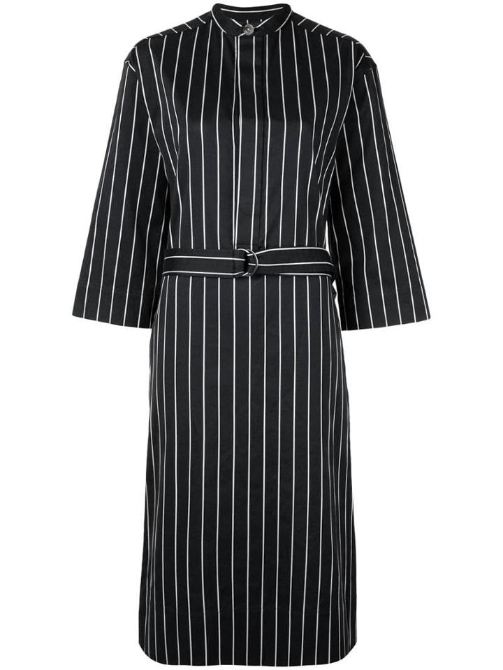 Bassike Pinstripe Oversized Shirt Dress - Blue