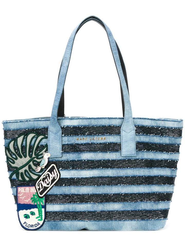 Marc Jacobs Denim Wingman Tote, Women's, Blue, Cotton
