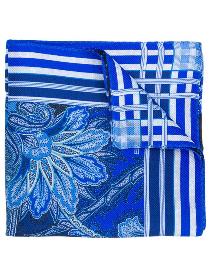 Etro Floral Embroidered Scarf - Blue