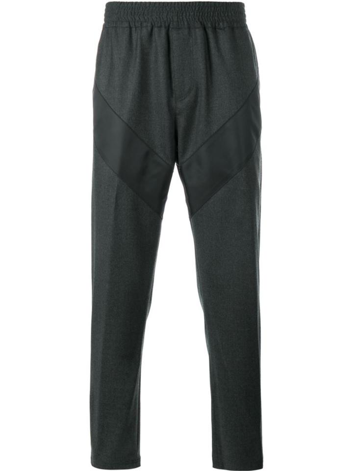 Givenchy Stripe Accent Track Pants, Men's, Size: 48, Grey, Cotton/polyamide/polyester/wool