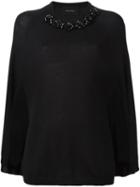 Simone Rocha Cape Sleeves Knit Top, Women's, Size: Small, Black, Silk/resin/cashmere/merino