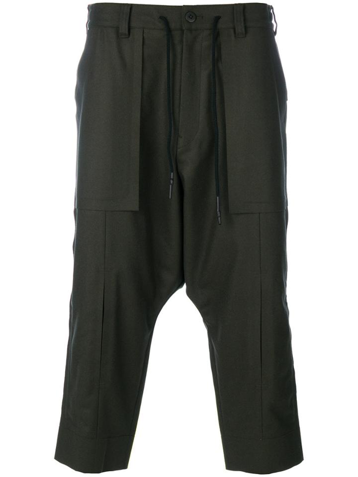 Y-3 Cropped Tailored Trousers - Green