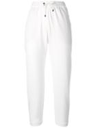 Brunello Cucinelli Drawstring Waistband Cropped Trousers, Women's, Size: 42, White, Cotton/spandex/elastane/polyester/acetate