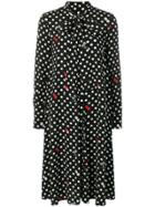 Mcq Alexander Mcqueen Polka Dot Print Midi Dress - Black
