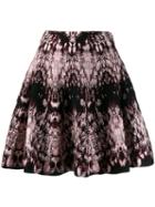 Alexander Mcqueen Intarsia Knit Floral Skirt - Black
