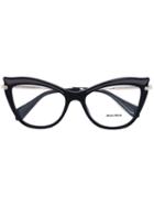 Miu Miu Eyewear - Cat Eye Glasses - Women - Acetate/metal - 53, Black, Acetate/metal