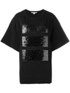 Io Ivana Omazic Embellished Sequin T-shirt, Women's, Size: Large, Black, Cotton/spandex/elastane